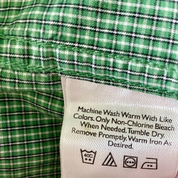 Eddie Bauer Green Black Long Sleeve Button Down Cotton Shirt Men's Large - Picture 8 of 8